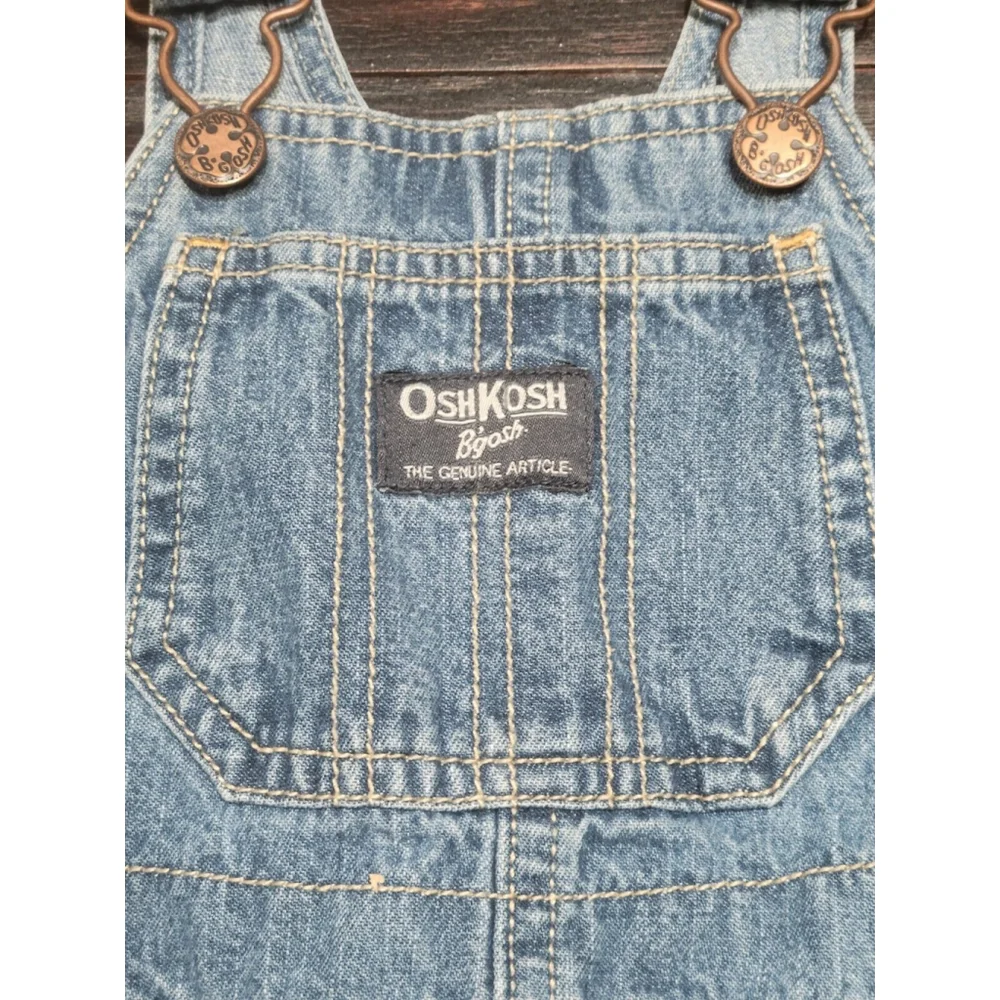 Vtg Oshkosh BGosh Vestbak Overalls Denim 18 Months Carpenter USA Made 80s 90s